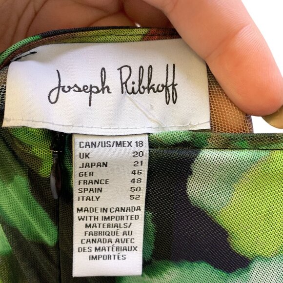 Joseph Ribkoff Green Multicolor Abstract Long Sleeve Maxi Dress 18 - Picture 5 of 6